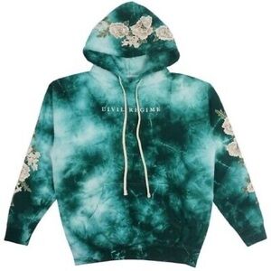 Civil Regime marble roses hoodie teal